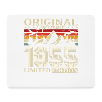 70ème Anniversaire Millésime Septembre Millésime 1955 - Tapis de souris (format paysage) - blanc - Devant