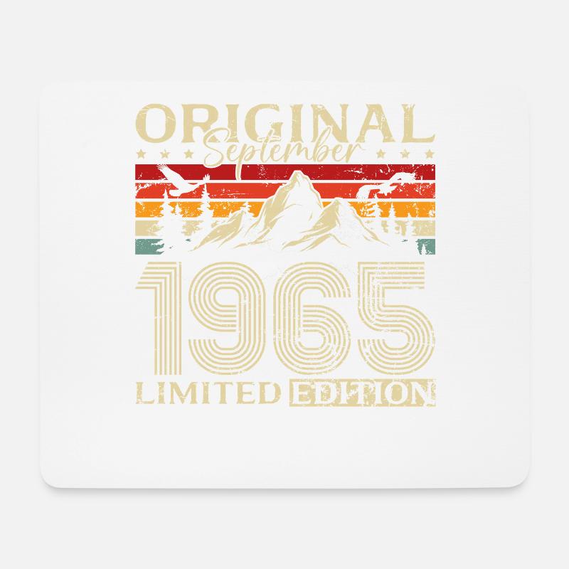 60. Geburtstag Vintage September Jahrgang 1965  - Mousepad (Querformat) - Weiß