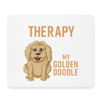 Ich brauche keine Therapie – nur mein goldenes Doodle - Mousepad (Querformat) - Weiß - Vorne