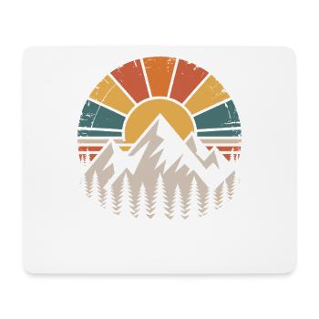 Mountains and sunset design - Mouse Pad (horizontal) - white - Front