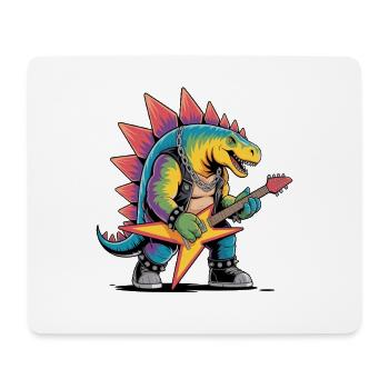 Punkrock Stegosaurus Dinosaurier spielt Gitarre - Mousepad (Querformat) - Weiß - Vorne