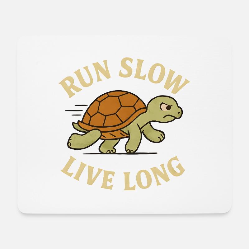 Langsam laufen, lange leben – Schildkrötenpower - Mousepad (Querformat) - Weiß