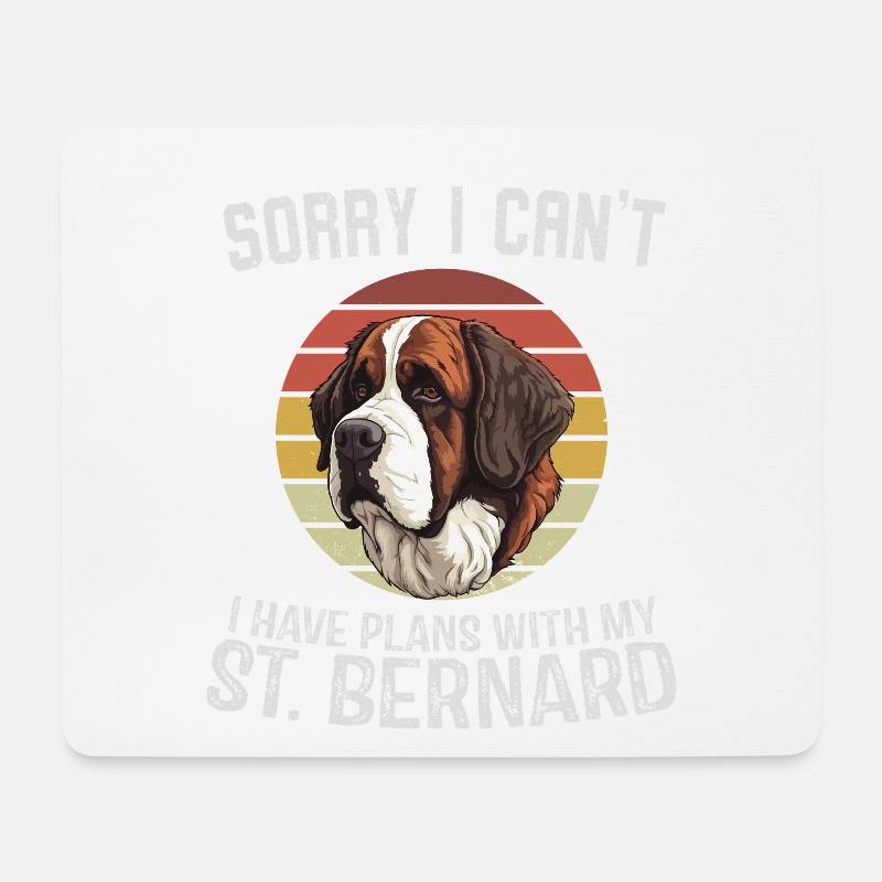 Humorvolles Bernhardiner Hund T-Shirt Design - Mousepad (Querformat) - Weiß