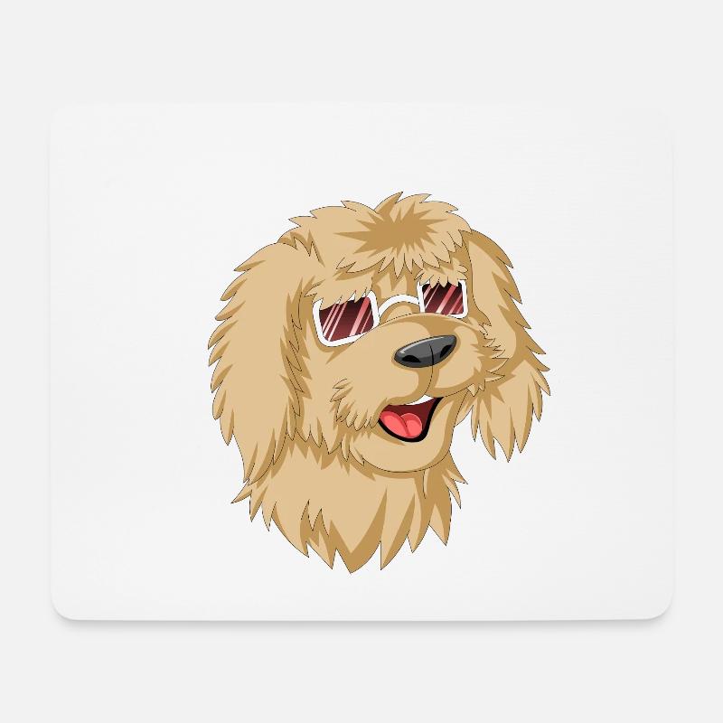 Liebevolles Gekritzel mit Sonnenbrille - Mousepad (Querformat) - Weiß