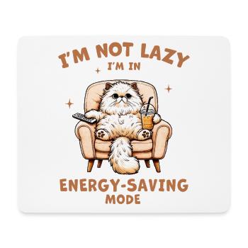 Lazy kitten saves energy - Mouse Pad (horizontal) - white - Front