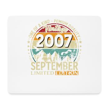 18. Geburtstag Vintage September Jahrgang 2007  - Mousepad (Querformat) - Weiß - Vorne