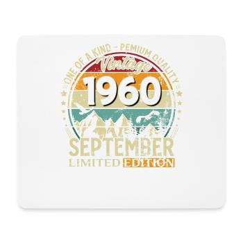 65ème Anniversaire Vintage Septembre Millésime Années 1960 - Tapis de souris (format paysage) - blanc - Devant