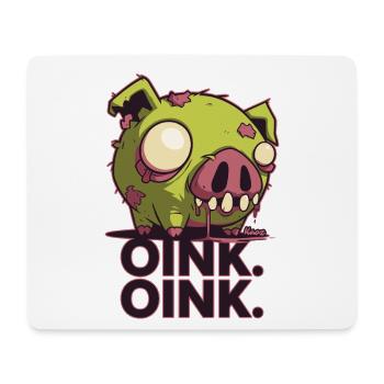 Conception de dessin animé de cochon zombie effrayant - Tapis de souris (format paysage) - blanc - Devant