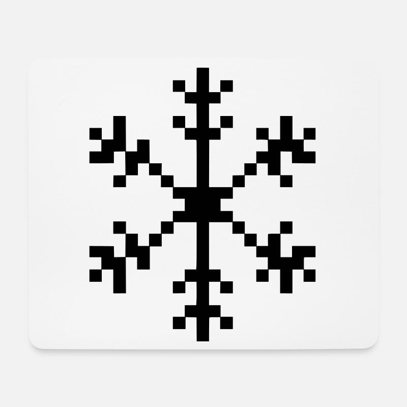 Schneeflocke Pixelgrafik - Mousepad (Querformat) - Weiß