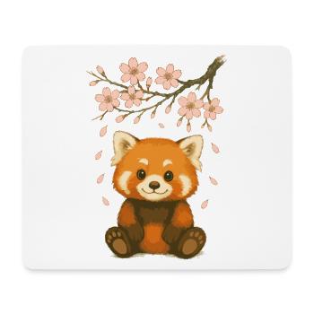 Red Panda, Panda Bear, Japanese, Cherry Blossoms - Mouse Pad (horizontal) - white - Front