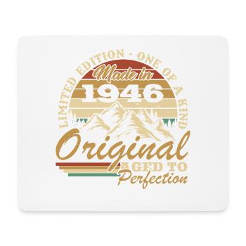 80 Years 1946 Vintage Retro Anniversary - Mouse Pad (horizontal) - white - Front