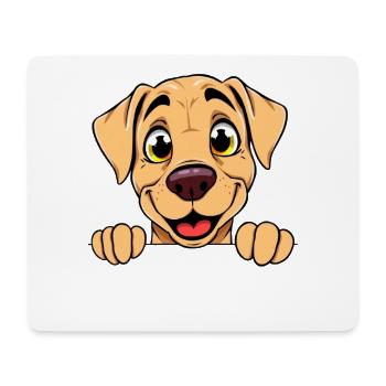 Verspielter Hundergesicht-Print - Mousepad (Querformat) - Weiß - Vorne