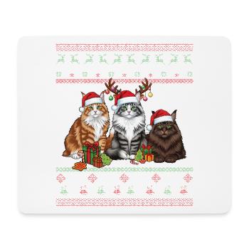 Santa Ugly Christmas Love Cats - Mousepad (Querformat) - Weiß - Vorne
