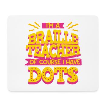 Braille Lehrer Blindenschrift Punktum - Mousepad (Querformat) - Weiß - Vorne