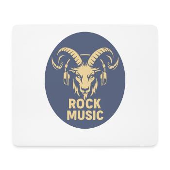 Steinbock mit Kopfhörern - Mousepad (Querformat) - Weiß - Vorne
