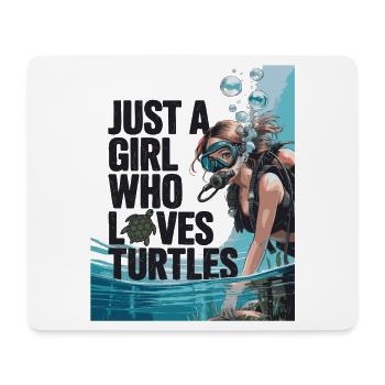 Just a girl who loves turtles - Mousepad (Querformat) - Weiß - Vorne