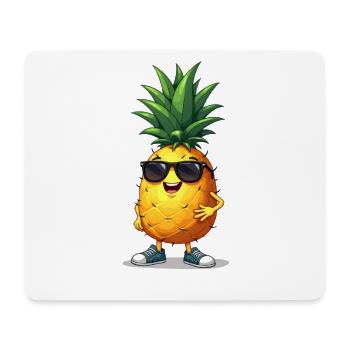 Lunettes de soleil motif ananas amusant - Tapis de souris (format paysage) - blanc - Devant