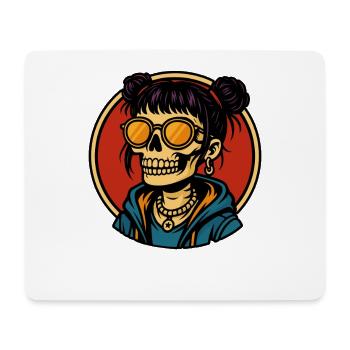 Skull Lady in Street Style Skeleton Look - Mouse Pad (horizontal) - white - Front