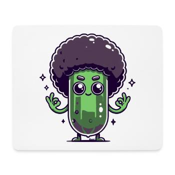 Gurke mit Afro - Mousepad (Querformat) - Weiß - Vorne