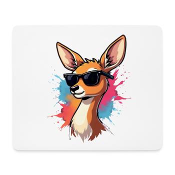 Illustration de faon avec des lunettes de soleil cool - Tapis de souris (format paysage) - blanc - Devant
