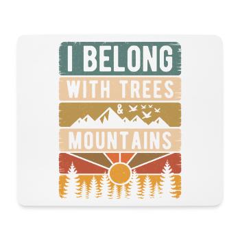 Retro Nature Mountains Sun Forest Hiking Gift - Mouse Pad (horizontal) - white - Front