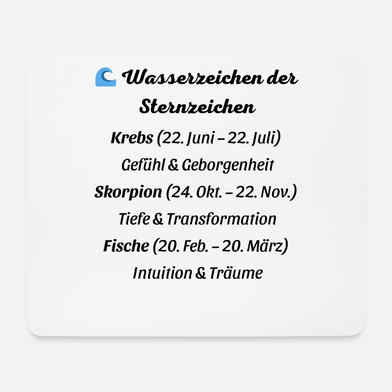 Wasserzeichen der Sternzeichen - Mousepad (Querformat) - Weiß