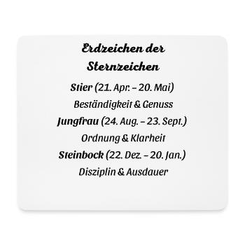 Erdzeichen_der_Sternzeichen - Mousepad (Querformat) - Weiß - Vorne