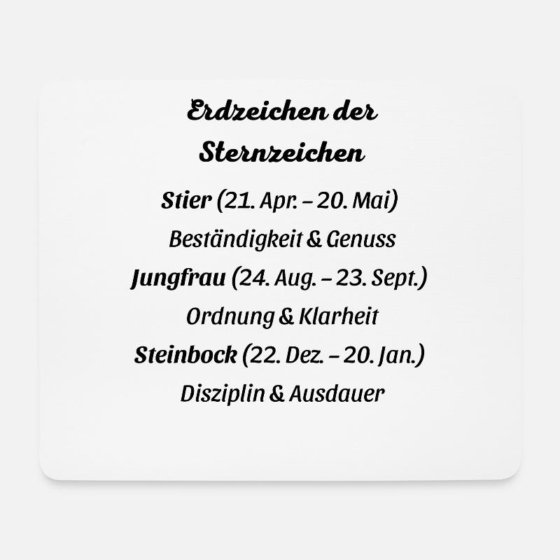 Erdzeichen_der_Sternzeichen - Mousepad (Querformat) - Weiß