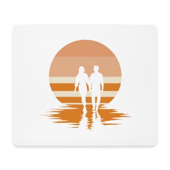 Romantic sunset on the beach - Mouse Pad (horizontal) - white - Front