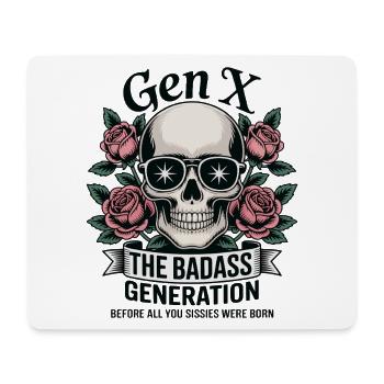 Gen X Badass Generation Before Born Jeu de mots - Tapis de souris (format paysage) - blanc - Devant