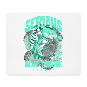 Gardien de reptiles sérieux au sujet des scinques à langue bleue - Tapis de souris (format paysage) - blanc - Devant
