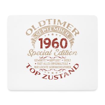 65th birthday gift vintage car September 1960 - Mouse Pad (horizontal) - white - Front