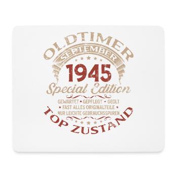 80th birthday gift vintage car September 1945 - Mouse Pad (horizontal) - white - Front