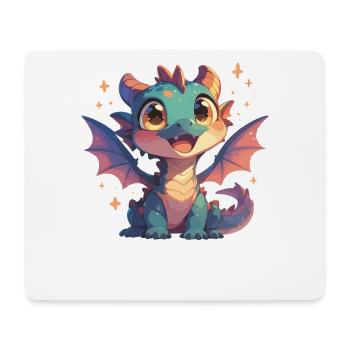 Drachen Drache - Mousepad (Querformat) - Weiß - Vorne