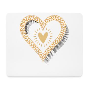 Leopard Print Herz - Mousepad (Querformat) - Weiß - Vorne