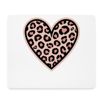 Leopard heart pattern - Mouse Pad (horizontal) - white - Front