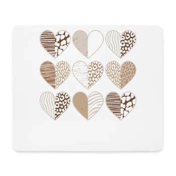 Leopard Muster Herzdesign - Mousepad (Querformat) - Weiß - Vorne
