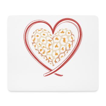 Leopardprint Herz Leopard - Mousepad (Querformat) - Weiß - Vorne