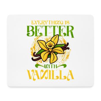 Vanille mit Vanilleblume - Mousepad (Querformat) - Weiß - Vorne