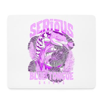 Gardien de reptiles sérieux au sujet des scinques à langue bleue - Tapis de souris (format paysage) - blanc - Devant