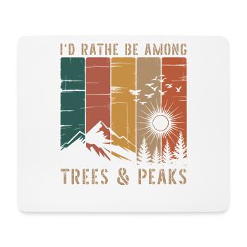 Retro Natur Berge Silhouette Spruch Wandern - Mousepad (Querformat) - Weiß - Vorne