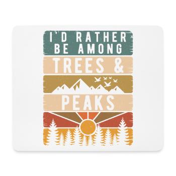 Plutôt être parmi les arbres et les sommets Nature rétro - Tapis de souris (format paysage) - blanc - Devant