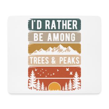 Retro Natur Berge Silhouette Spruch Wandern - Mousepad (Querformat) - Weiß - Vorne