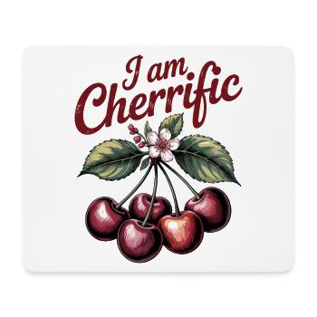 I Am Cherrific – Boho Kirschen Wortspiel Vintage - Mousepad (Querformat) - Weiß - Vorne