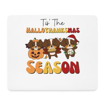Tis' the Hallothanksmas Season Australian Shepherd - Mouse Pad (horizontal) - white - Front
