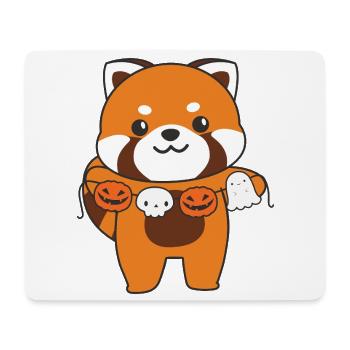 Red Panda Happy Halloween Pumpkin Ghost Costume - Mouse Pad (horizontal) - white - Front