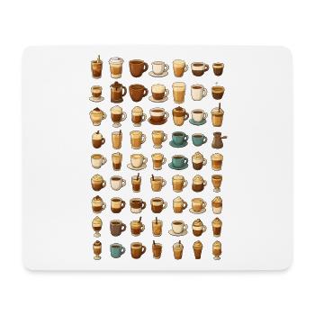 Illustration de diverses boissons au café - Tapis de souris (format paysage) - blanc - Devant