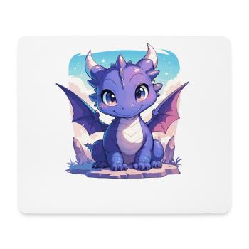 Drachen Drache - Mousepad (Querformat) - Weiß - Vorne