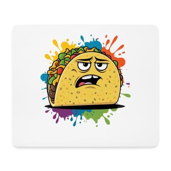 Elegant taco graphic with expression - Mouse Pad (horizontal) - white - Front