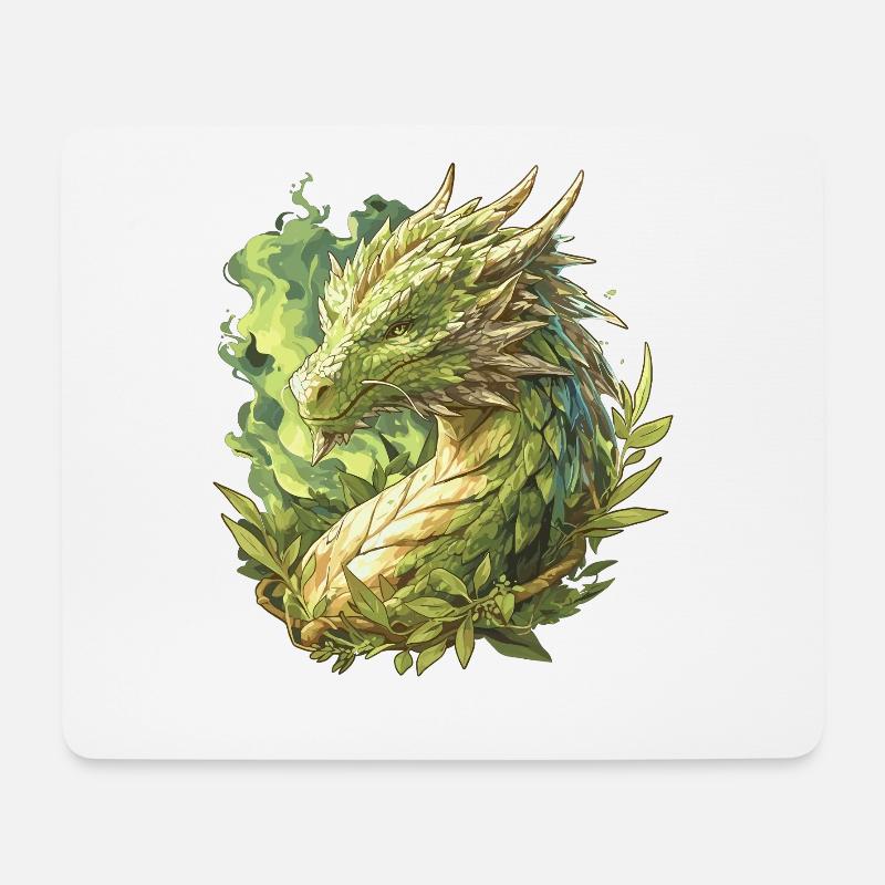 Drachen Drache - Mousepad (Querformat) - Weiß